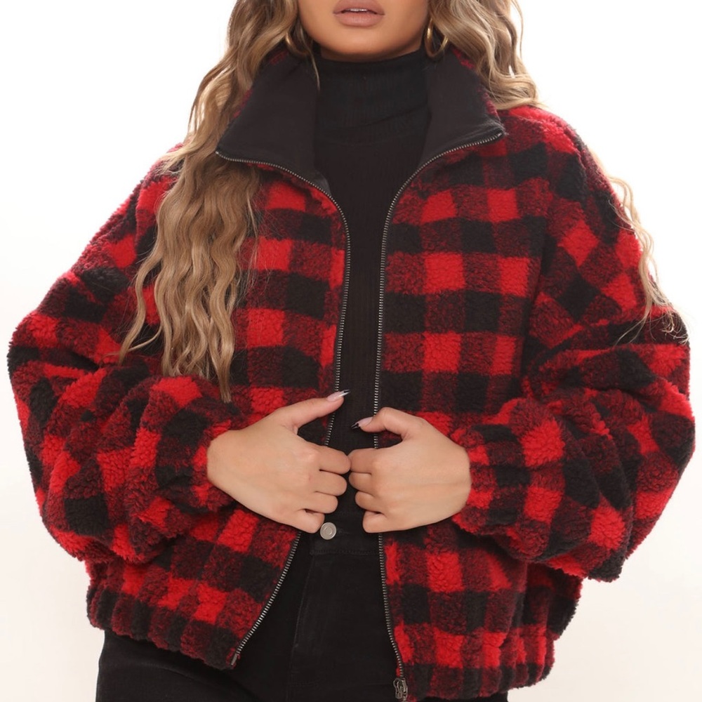 Jacket red/black